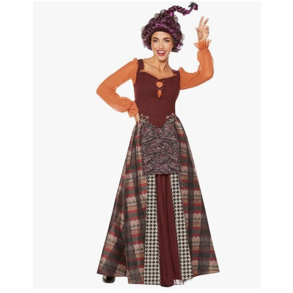 Spirit Halloween Mary Sanderson Hocus Pocus Costume Women M Burgundy Excellent